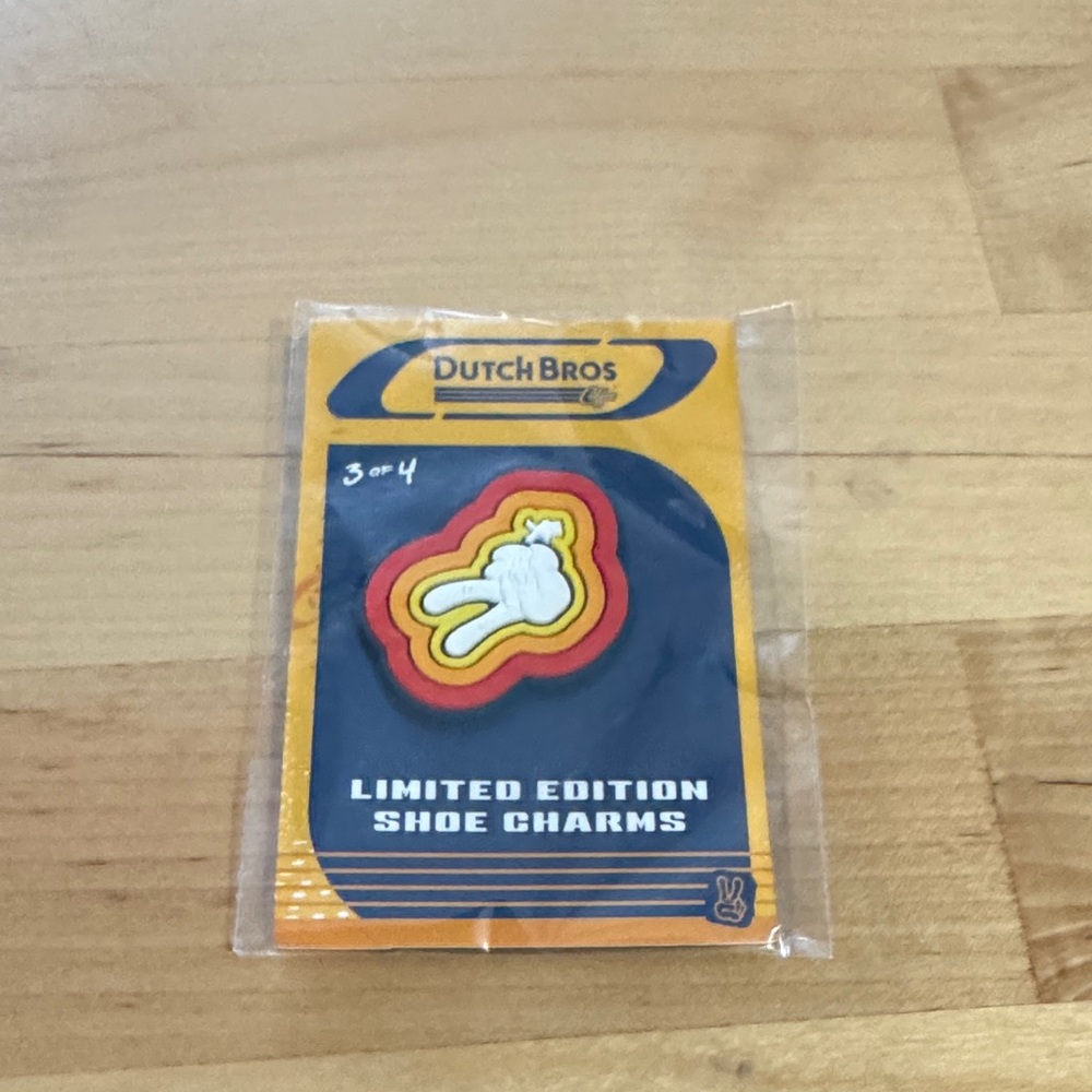 Dutch Bros Vibrant Shoe Charm with Bunny Design